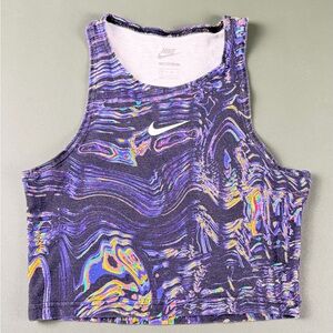 Nike | Dri-Fit Cropped Tank Top | Multicolor Abstract Print | Women’s XS